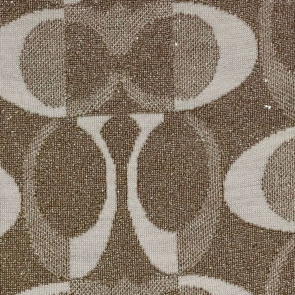 New Coach - 83834 Tonal Dream C Scarf/Shawl - Khaki/Silver Wool Blend - Picture 3 of 6